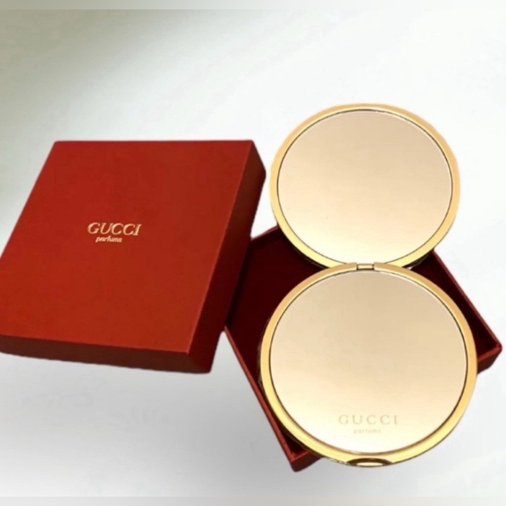 NWT Gucci Gold Monogram Compact Mirror - Picture 3 of 5